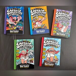 Captain Underpants Hardcover Book Set - Colorful Covers (5 Books)